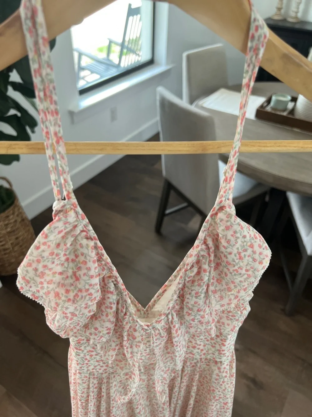 Guess Floral Mini Dress in Cream and Pink - Picture 5 of 6